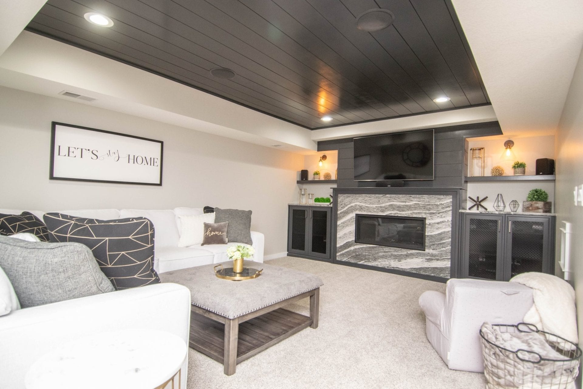 Modern finished basement